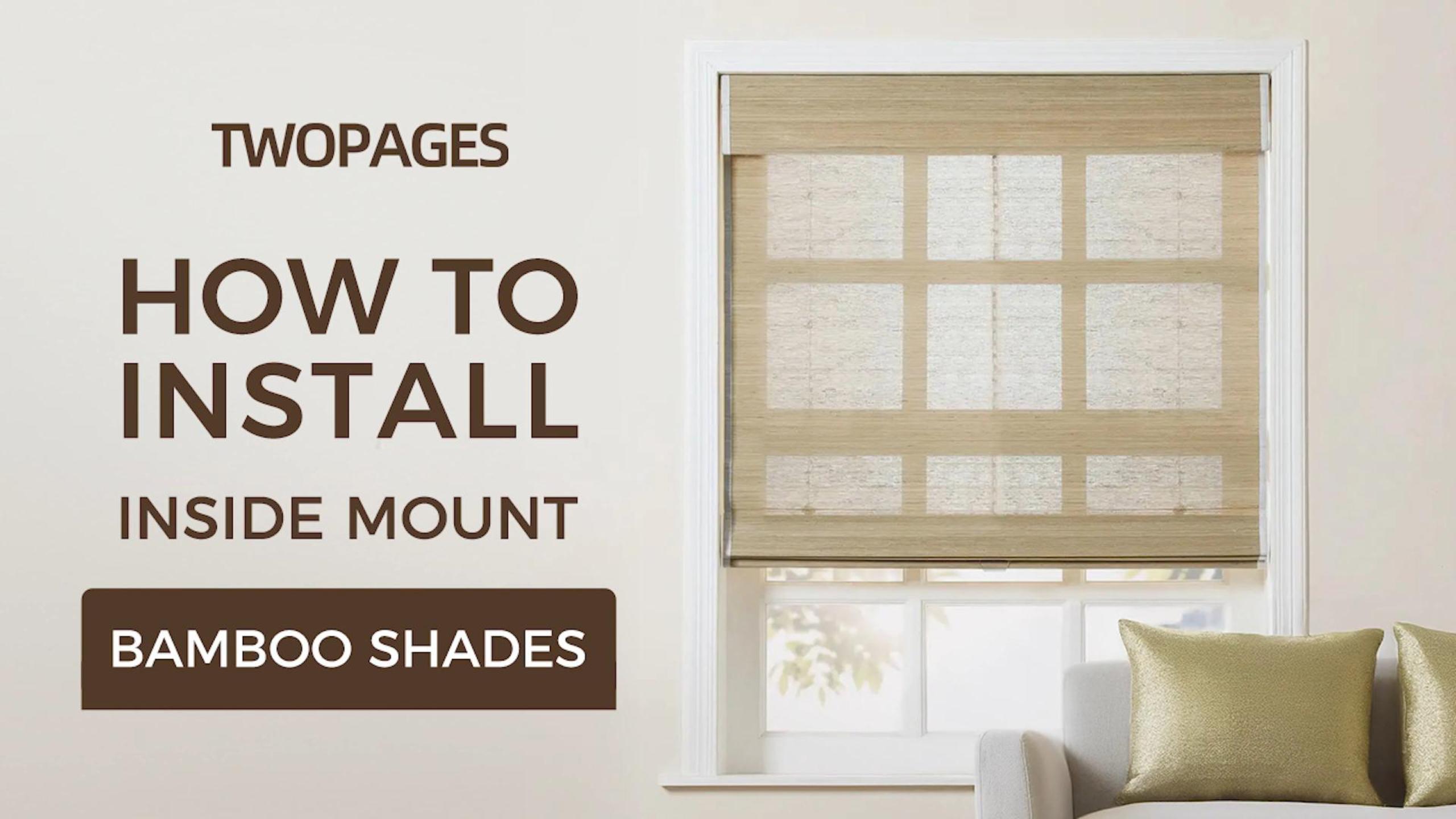 thumbnail video image 2 of TWOPAGES Light Filtering 39"x64" Cordless Woven Bamboo Blinds Ramie Roman Shade for Indoor Window, Straw, 2 of 6