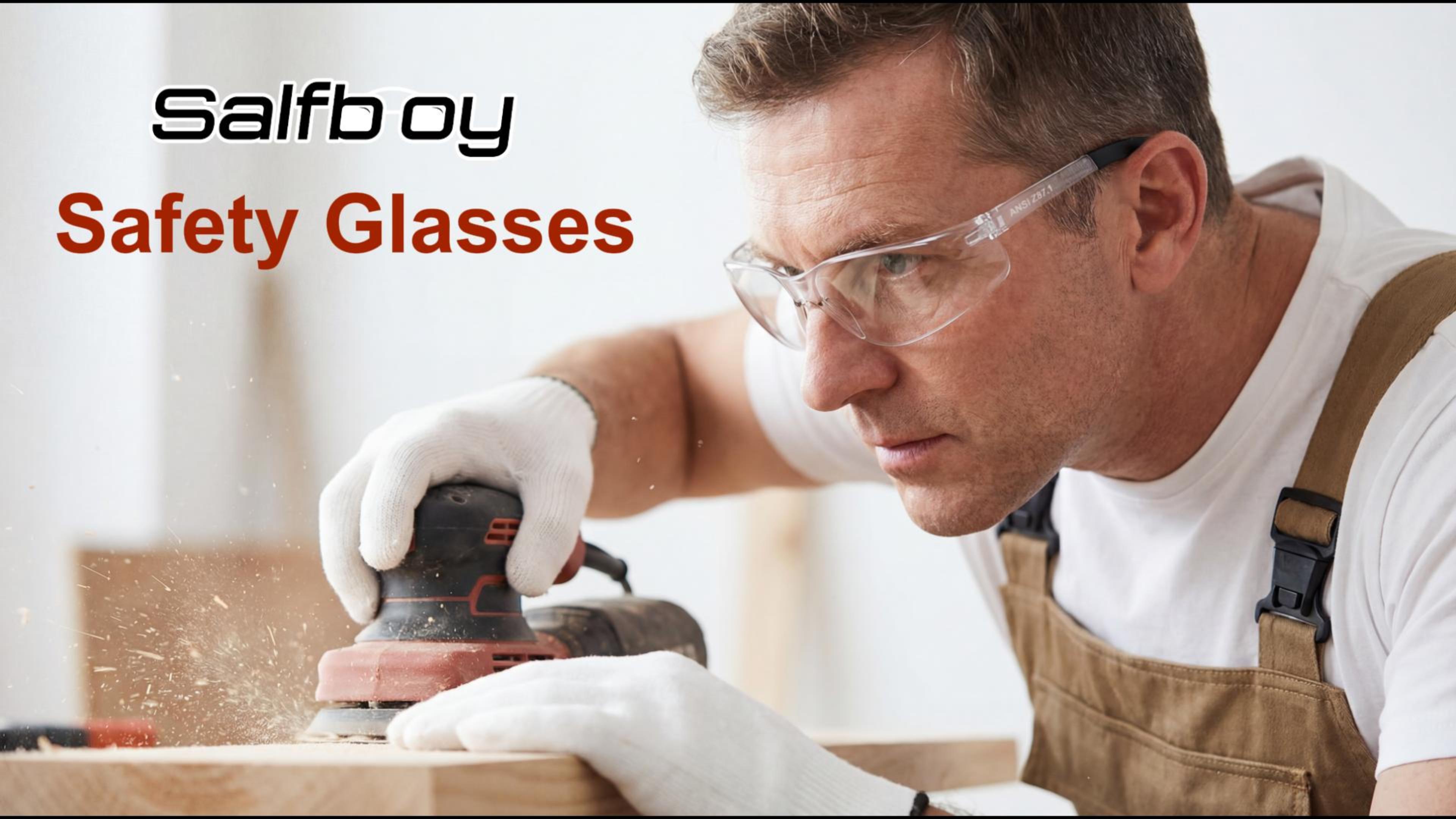 thumbnail video image 2 of Salfboy 10pcs Clear Safety Glasse for men ANSI Z87.1 Protective Eyewear, 2 of 8