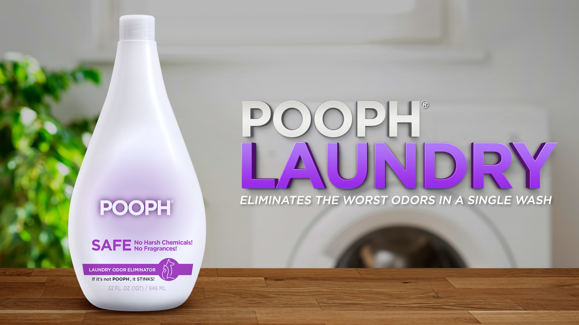 thumbnail video image 2 of (4 pack) Pooph Laundry Odor Eliminator, 20 oz Bottle, Fragrance Free, No Harsh Chemicals, 2 of 14
