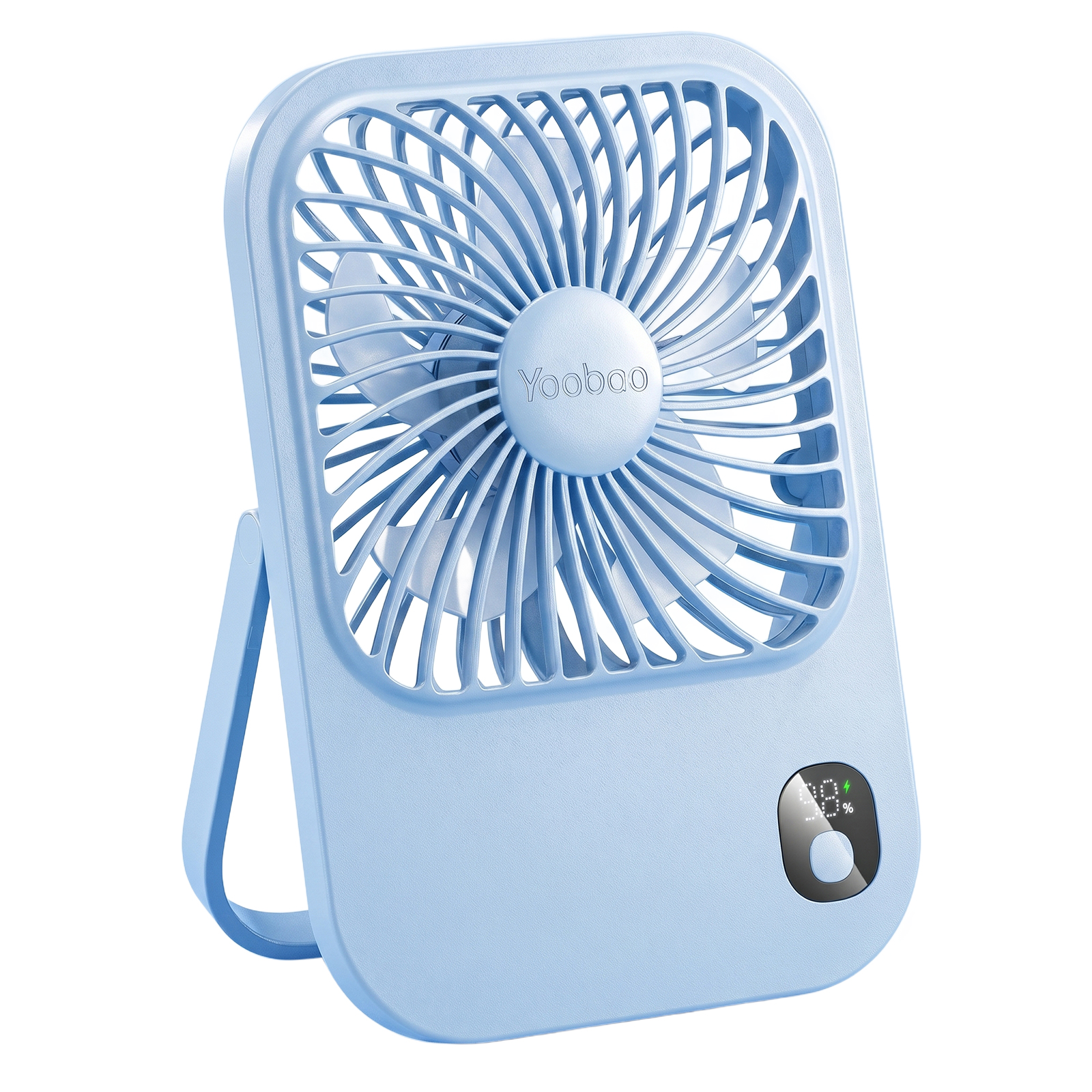 thumbnail video image 2 of Personal Portable Desk Fan, 10000mAh Rechargeable, Usb Wireless, 3-Speed Quiet Cooling, 36H Long Battery Life for World Cup, Bedroom, Office & Travel, 2 of 10