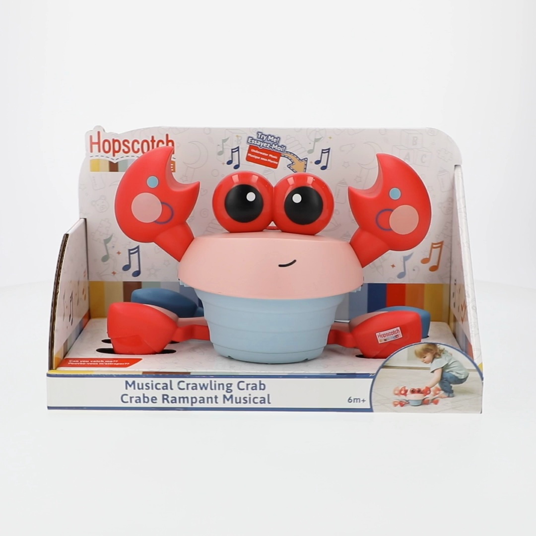 Hopscotch Lane Musical Crawling Crab, Red Dancing Toy, Babies and