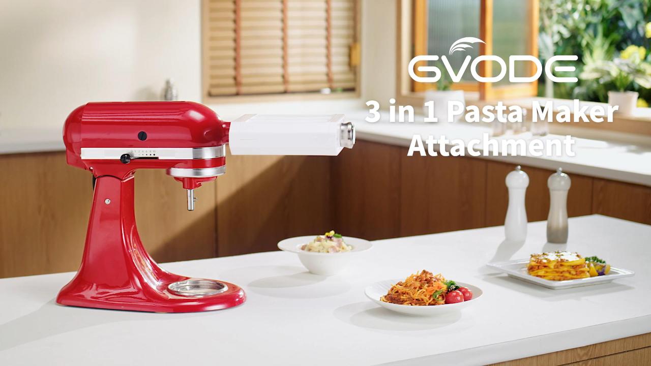 Gvode 3-in-1 Pasta Maker Attachment, Spaghetti, Fettuccine