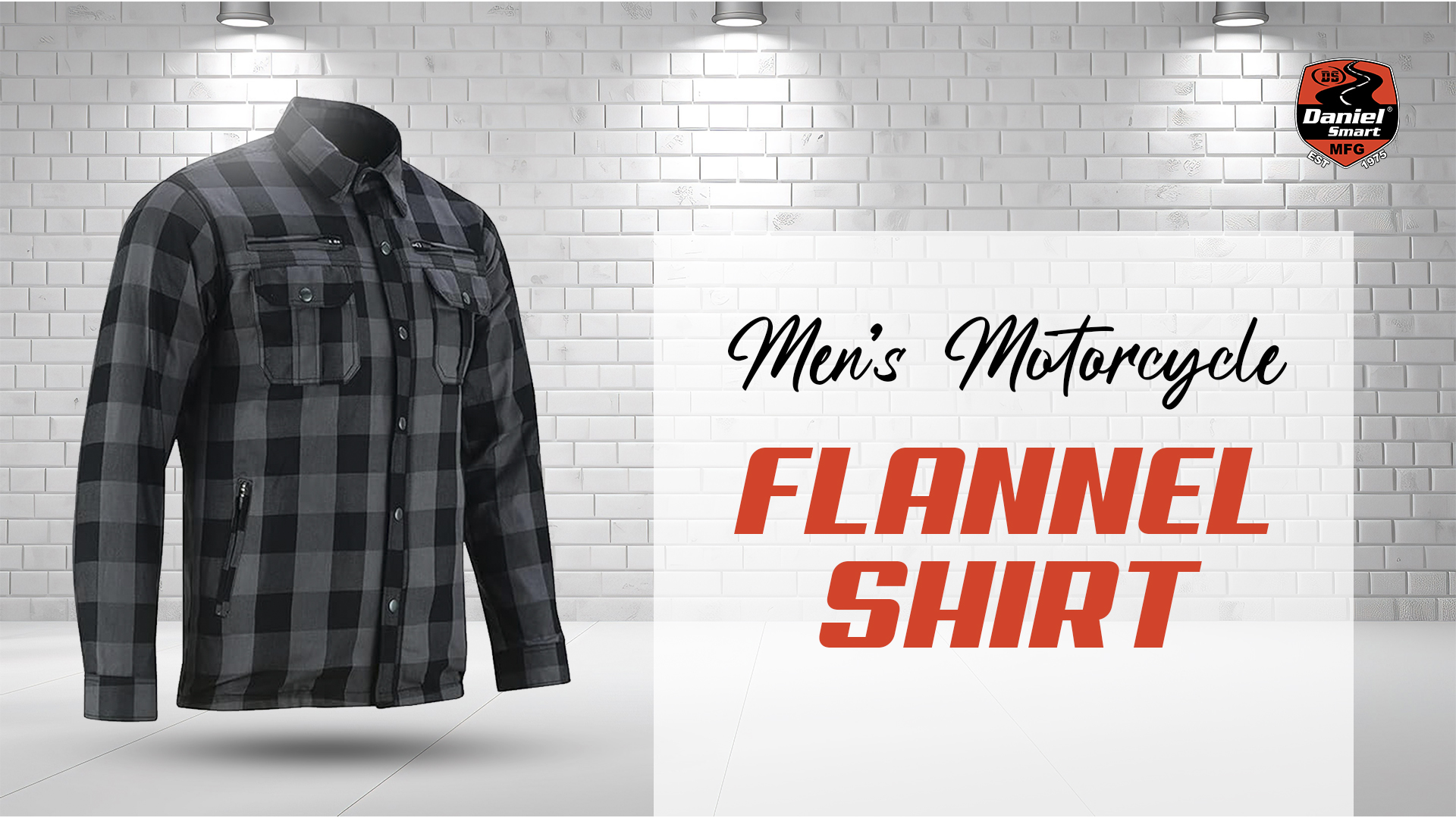 thumbnail video image 2 of Daniel Smart Men’s Motorcycle Shirt - All Season Sporty Armored Flannel Shirt – Water Resistant and Durable, 2 of 11