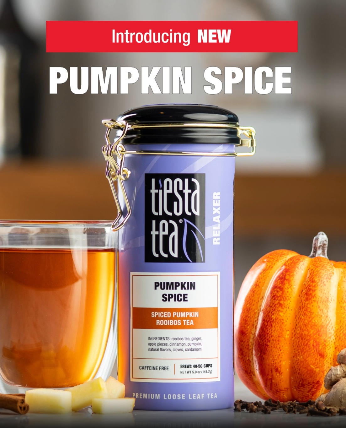 thumbnail video image 2 of Tiesta Tea - Pumpkin Spice Rooibos Tea, Premium Loose Leaf Tea Blend, Non-Caffeinated Herbal Infusion, Make Hot or Iced & Up to 50 Cups, Made with Natural Ingredients - 5oz Refillable Tin Can, 2 of 10