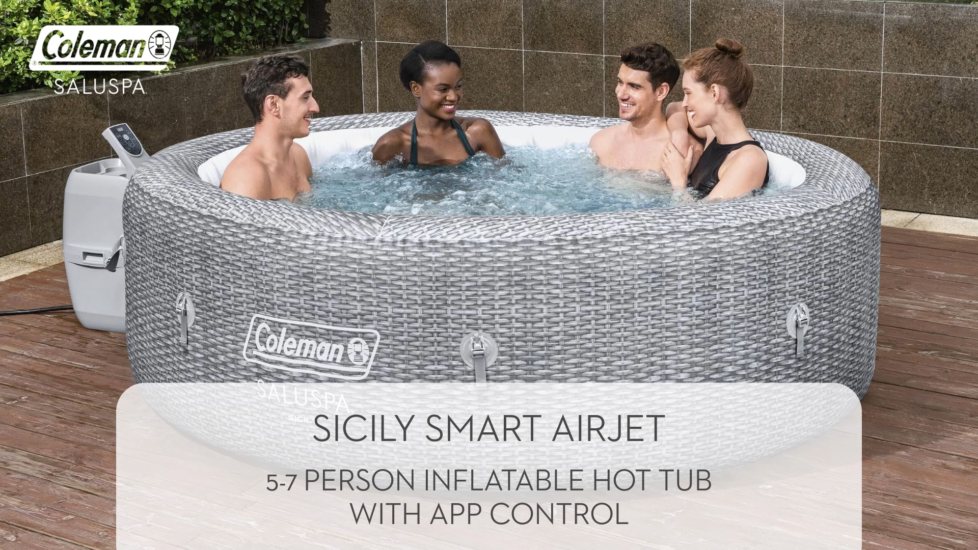SORIN Cut Out Balloon セットアップ　Mサイズ Coleman Sicily AirJet Inflatable Hot Tub, 2 Spa Seats, Gray