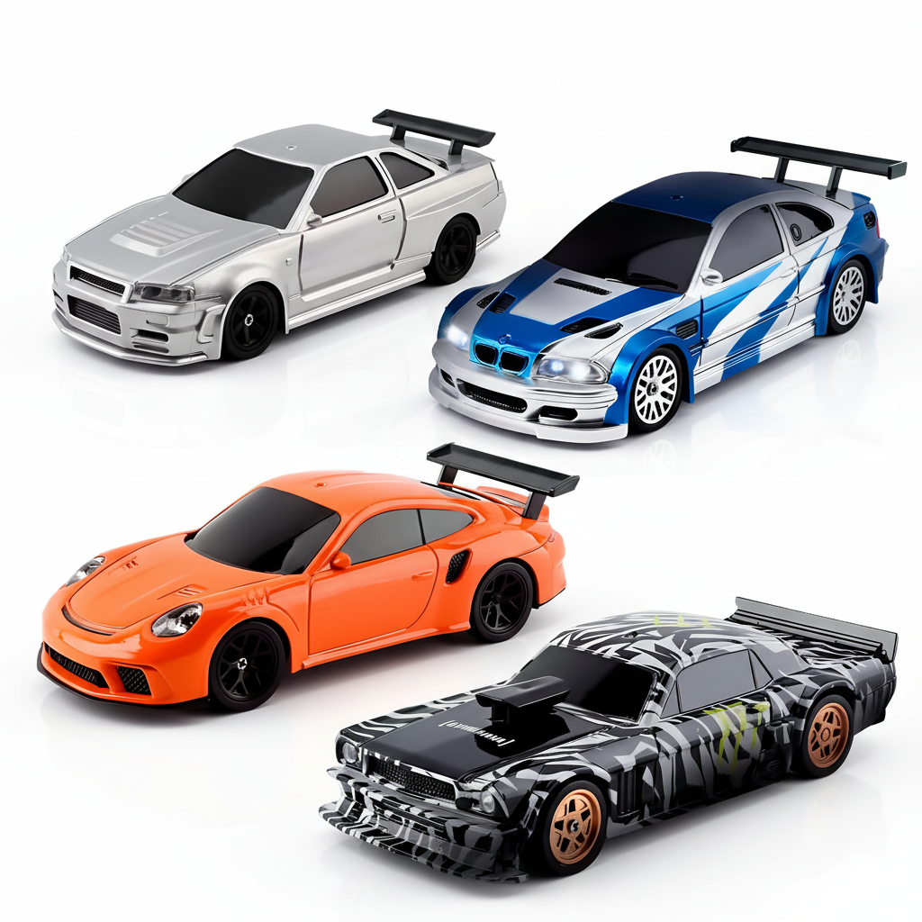 thumbnail video image 2 of 1:43 Scale Mini 4WD Drift RC Car High Speed Professional Racing Vehicle,Wireless Remote Control Toy for Boys, Kids Gift Race Car, 2 of 9