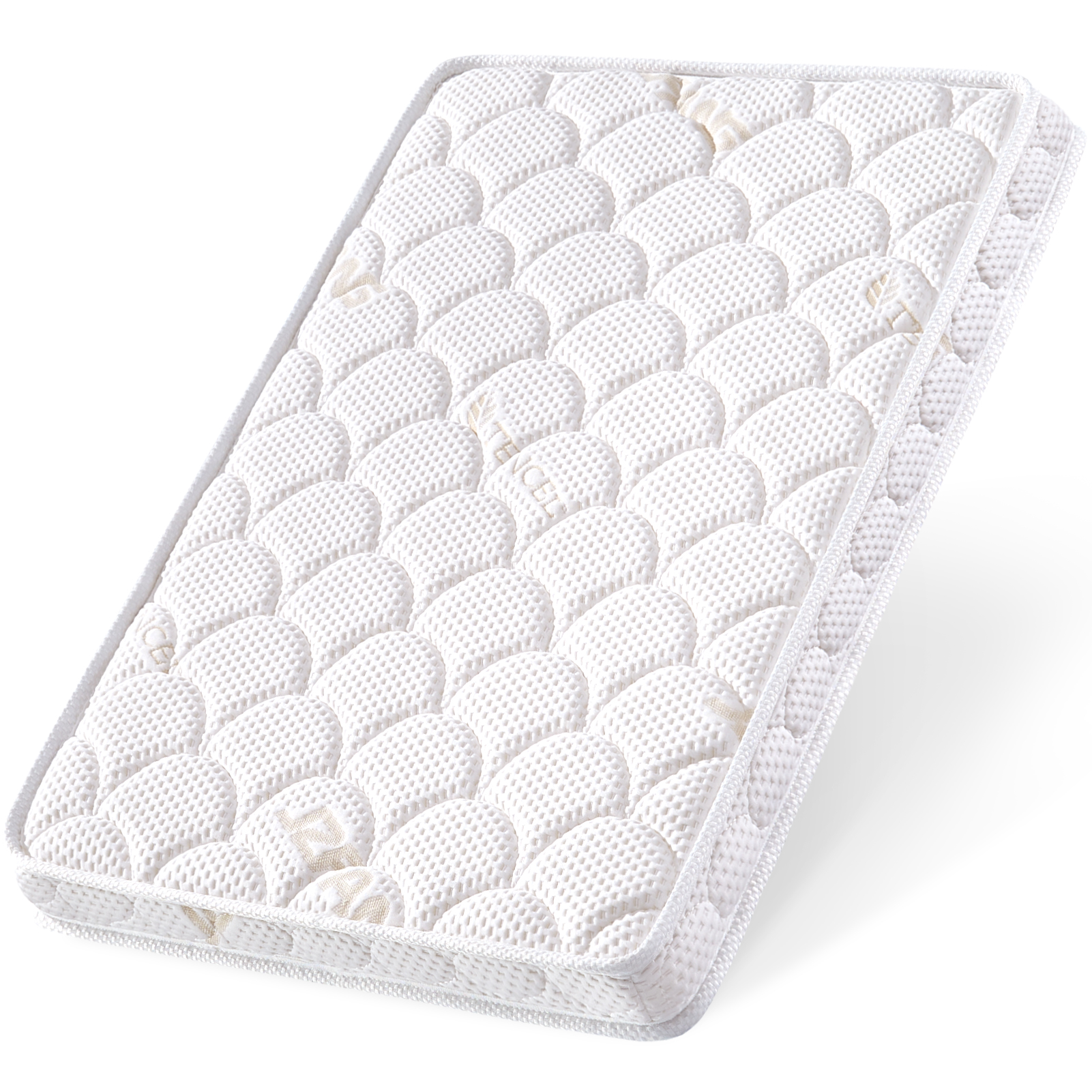 thumbnail video image 2 of Excibubblebearbb Pack N Play Mattress, Portable Playpen Mattress for Babies, 38" x 26"x 1.5" Foam Mattress, Breathable Firm Support, Rounded Corners, Pack and Play Topper, 2 of 8
