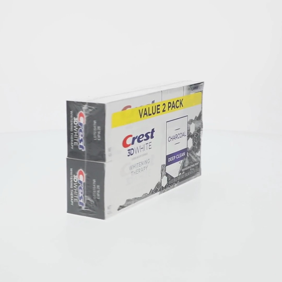 3 pack) Crest 3D White Whitening Therapy Charcoal Deep Clean