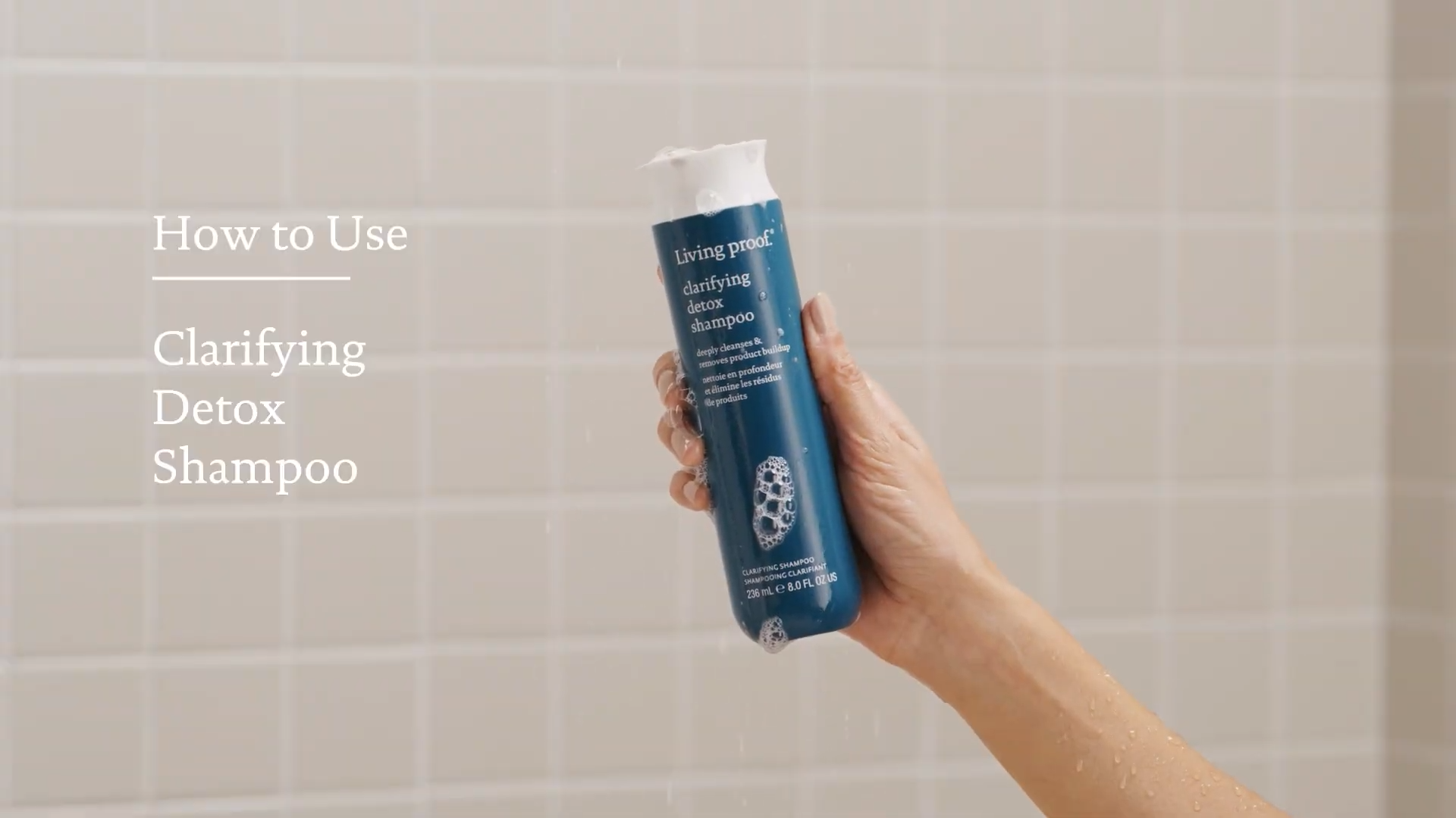 thumbnail video image 2 of Living Proof Clarifying Detox Shampoo, Deep Cleansing, 8 fl oz, 2 of 8