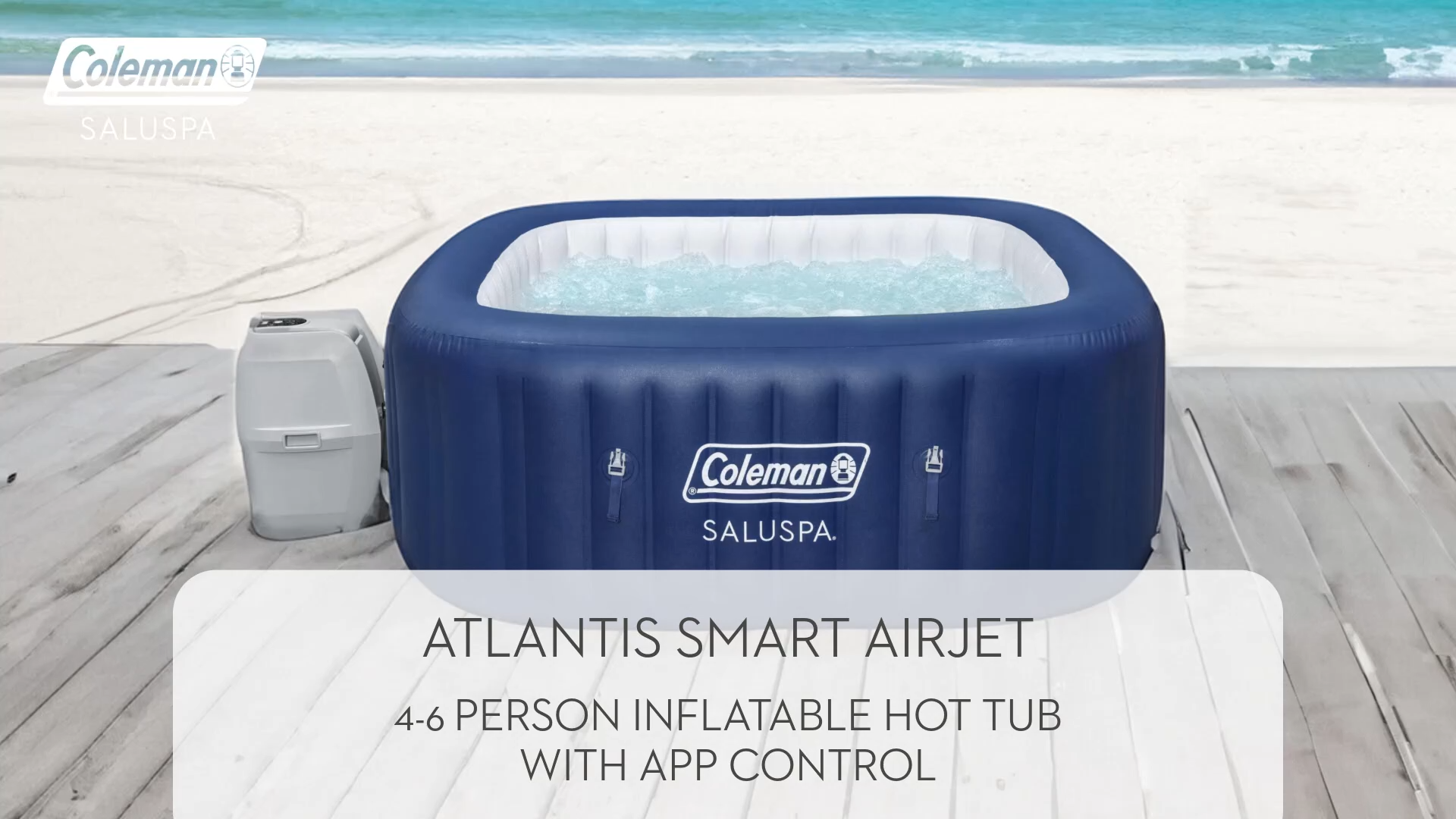 thumbnail video image 2 of Coleman SaluSpa Atlantis Hot Tub w/ 2 Spa Seat & 2 Pillows w/ Pump # P09144, 2 of 13