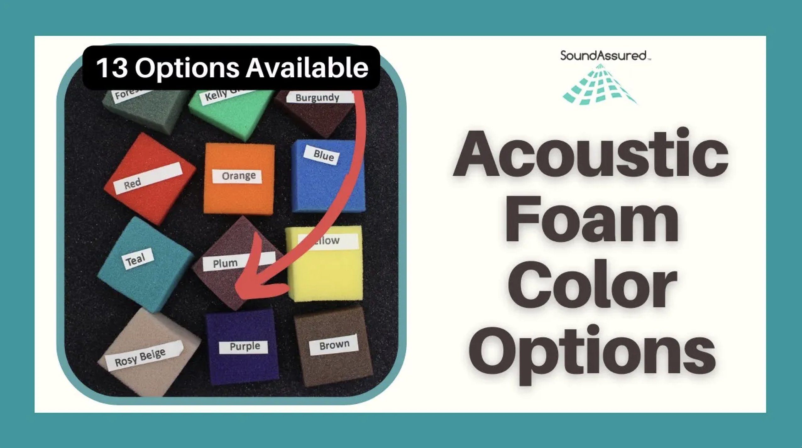 thumbnail video image 2 of Soundproofing Acoustic Studio Foam - Purple Color - Wedge Style Panels 12”x12”x2” Tiles - 4 Pack, 2 of 10