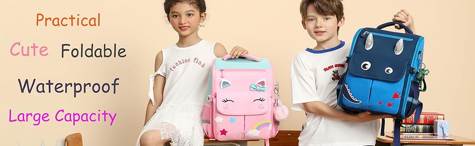 thumbnail video image 2 of 3 Cute Backpacks with Lunch Bags Unicorn Backpacks Vacation Travel Women's Backpacks College Students Backpacks, 2 of 7