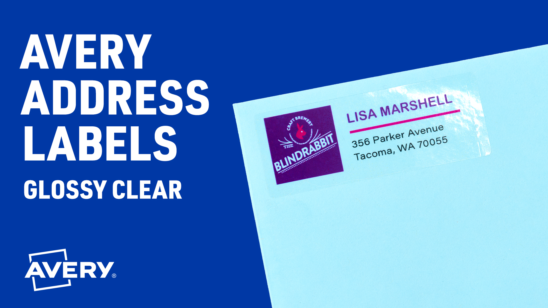 Avery Glossy Clear Address Labels, Permanent, Sure Feed Technology