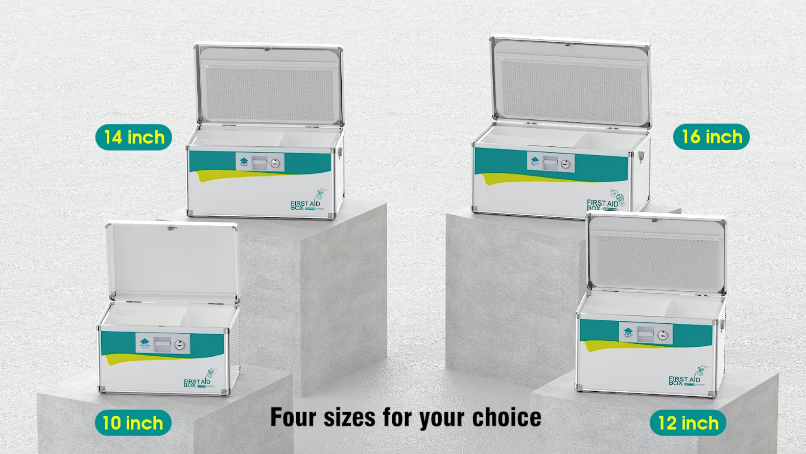 thumbnail video image 2 of Glosen Aluminium Alloy 10in Medicine Storage Lock Box with Combination Lock S, 2 of 7