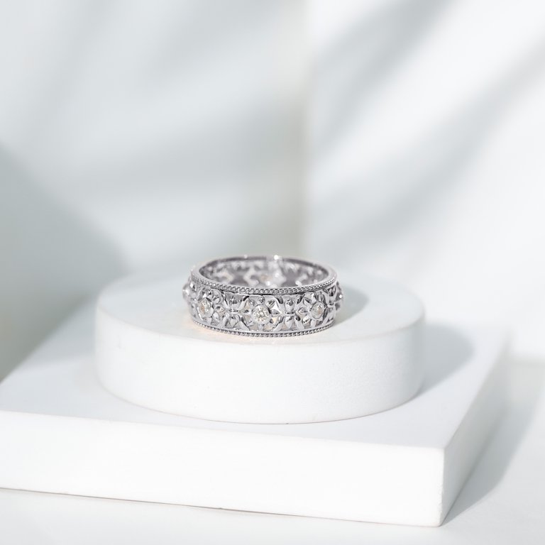 MEN'S BAND 0.50CT ROUND DIAMOND 14K WHITE GOLD (SI QUALITY) MEN'S BAND 0.50CT ROUND DIAMOND 14K WHITE GOLD (SI QUALITY)