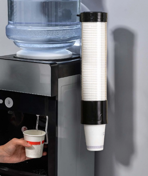 thumbnail video image 2 of LWVITH 2025 New Cup Dispenser, Wall Mount Water Cooler Cup Dispenser fits Disposable Paper and Plastic Cups, Pull Type Cup Holder for Bathroom, Office, Break Room, Gym, 2 of 9