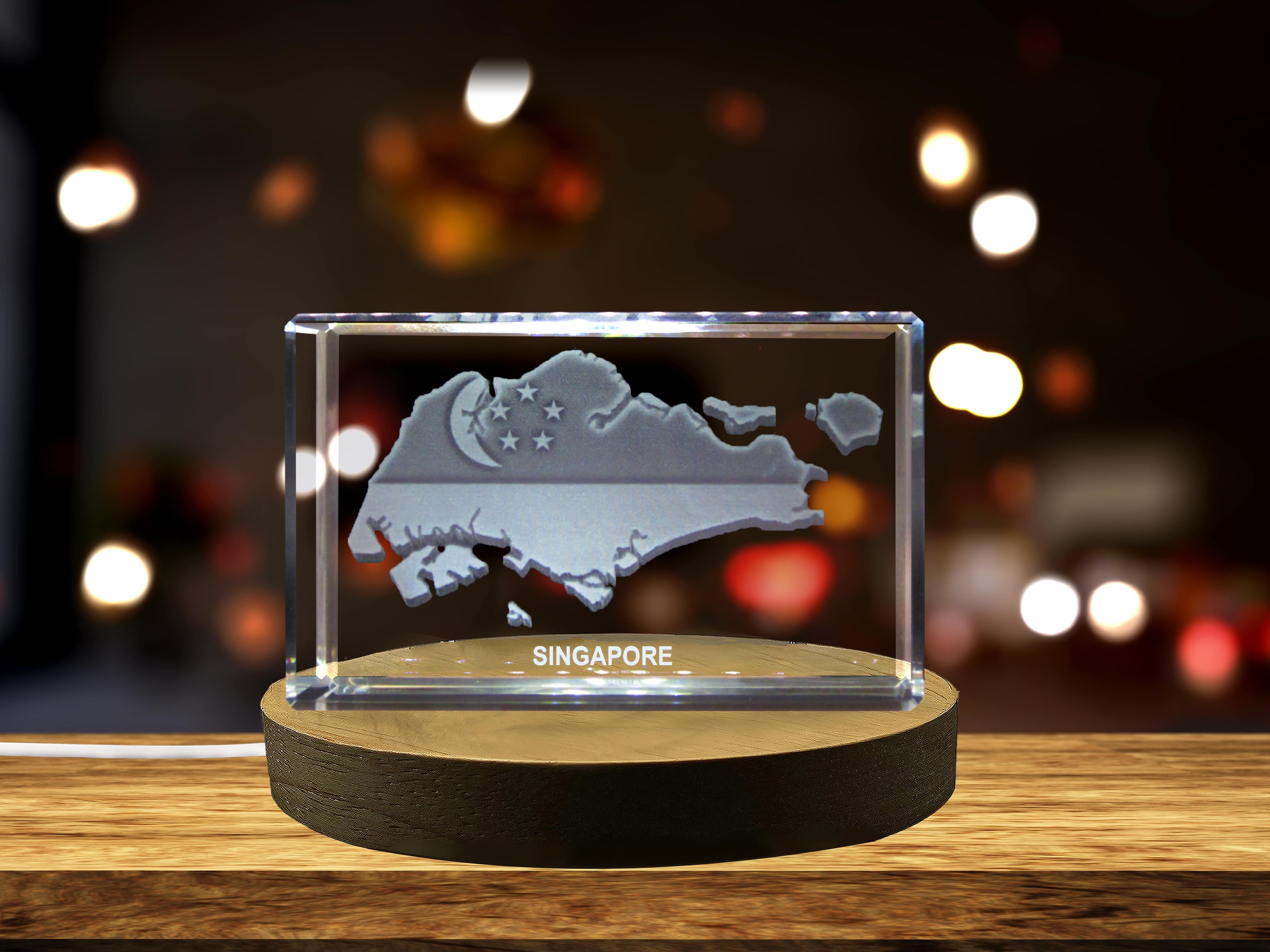 thumbnail video image 2 of Singapore 3D Engraved Crystal 3D Engraved Crystal Keepsake/Gift/Decor/Collectible/Souvenir, 2 of 8