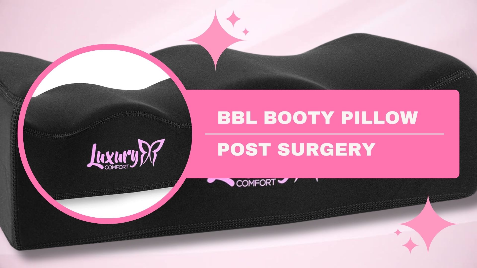 thumbnail video image 2 of Luxury Comfort - BBL Pillow After Surgery - Comfortable Butt Cushion for Long Sitting with Female Urinal - Brazilian Butt Lift Pillow With Drawstring Bag, 2 of 8