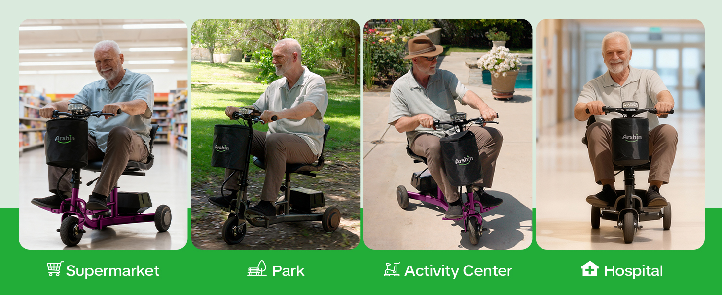 thumbnail video image 2 of Ultra-Lightweight Foldable Mobility Scooters for Seniors & Adults,All Terrain Mobility Scooter with 300lbs,Electric Wheelchair Strong Device for Travel,2 Batteries,Variable Speed(Gunmetal), 2 of 10