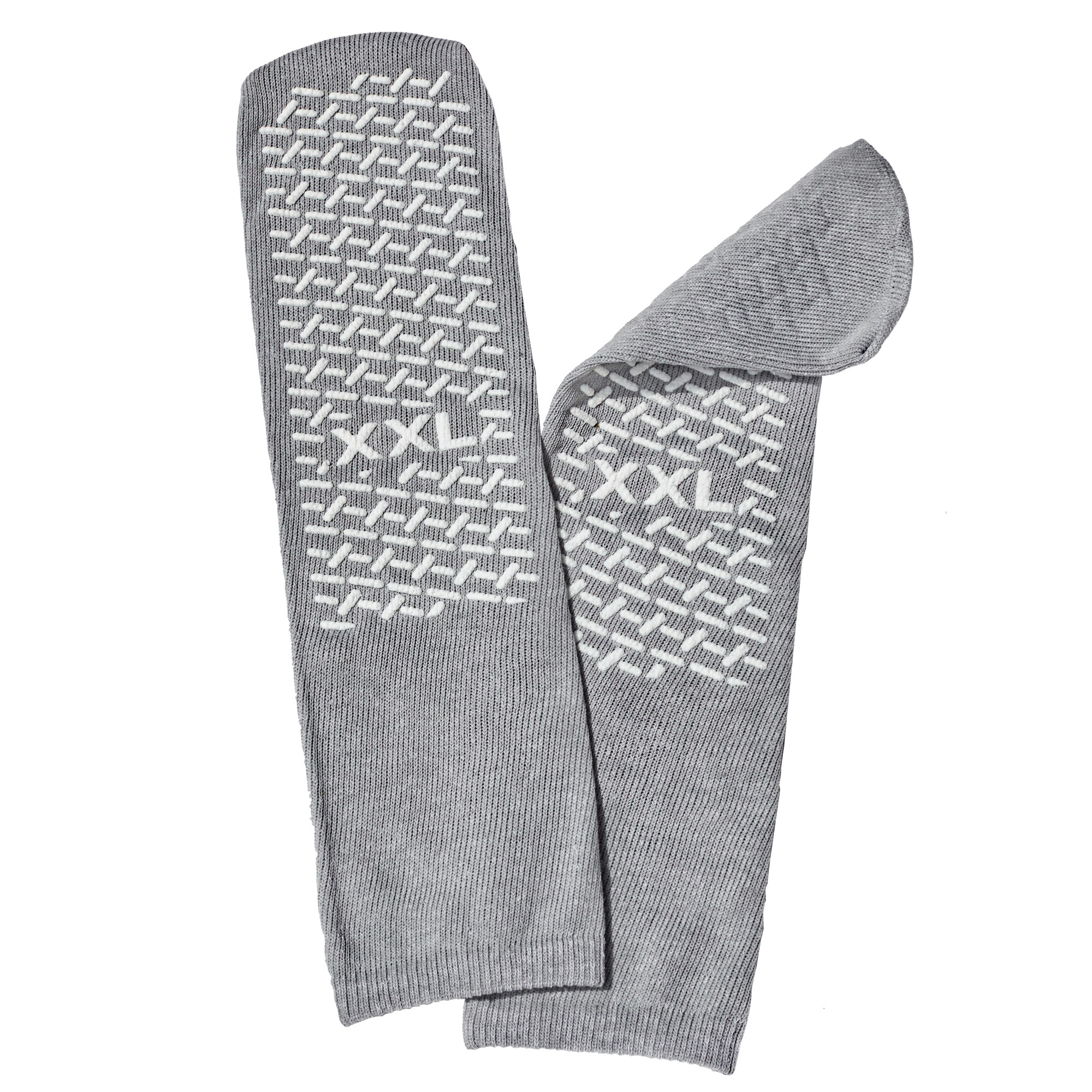 thumbnail video image 2 of XX-Large Slip Stop Single Tread Slipper Socks (6 Pairs) (Gray), 2 of 4