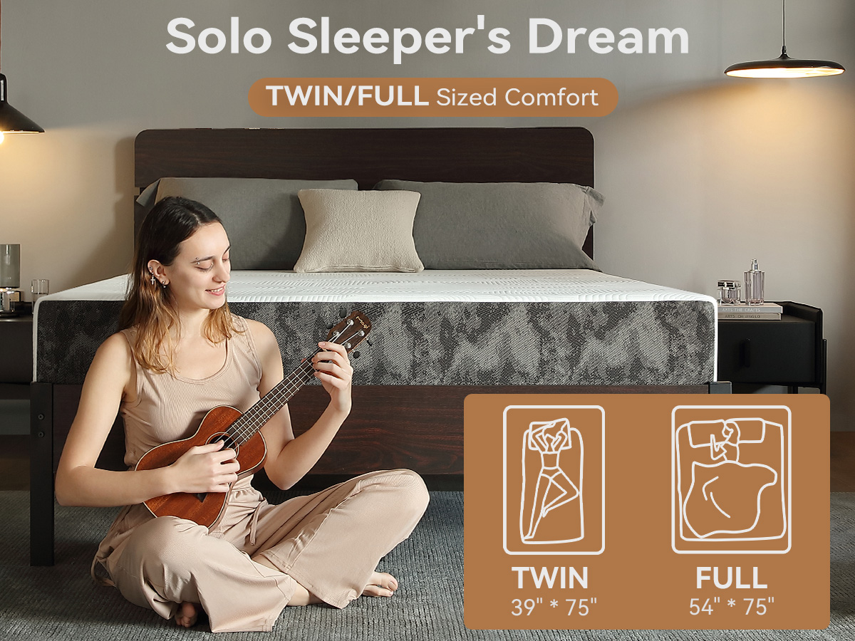 thumbnail video image 2 of Sailvan Twin Mattress 8 inch, Memory Foam Mattress in a Box, Cooling Gel Twin Size Mattress with Medium Firm, Breathable Cover for Pressure Relief, 2 of 10