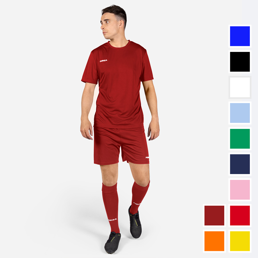 thumbnail video image 2 of FORZA Men's Classic Soccer Uniform Bundle – Jersey, Shorts, and Socks Set - 9 Color Options [XS-XXL], 2 of 6