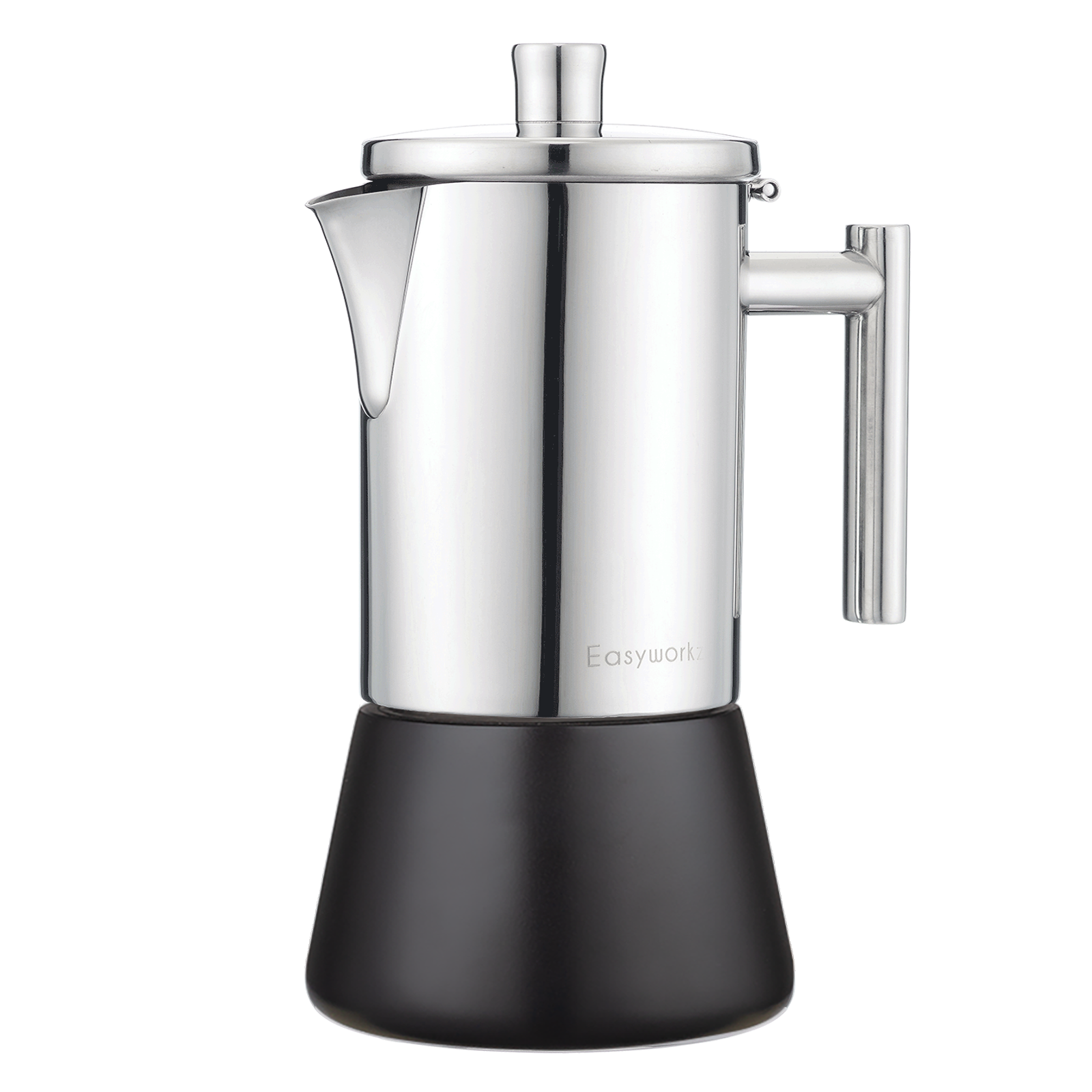 Free Shipping! Easyworkz Diego 12 Cup Espresso Maker, Stainless Steel Moka Pot, Induction Kitchen Coffee Maker, Black, 17.5 oz - Walmart.com - Walmart.com