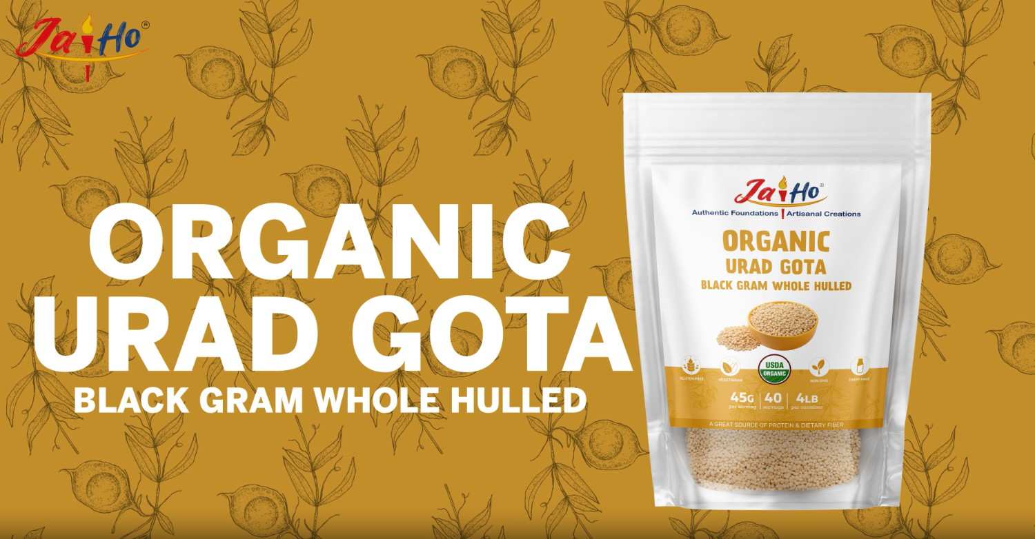 thumbnail video image 2 of Jai Ho Organic Urad Gota Black Gram Whole Hulled 4 lb | Black Gram Whole Hulled | Indian Urad Gota | USDA Organic | Non-GMO | Chemical-Free | Kosher, 2 of 10