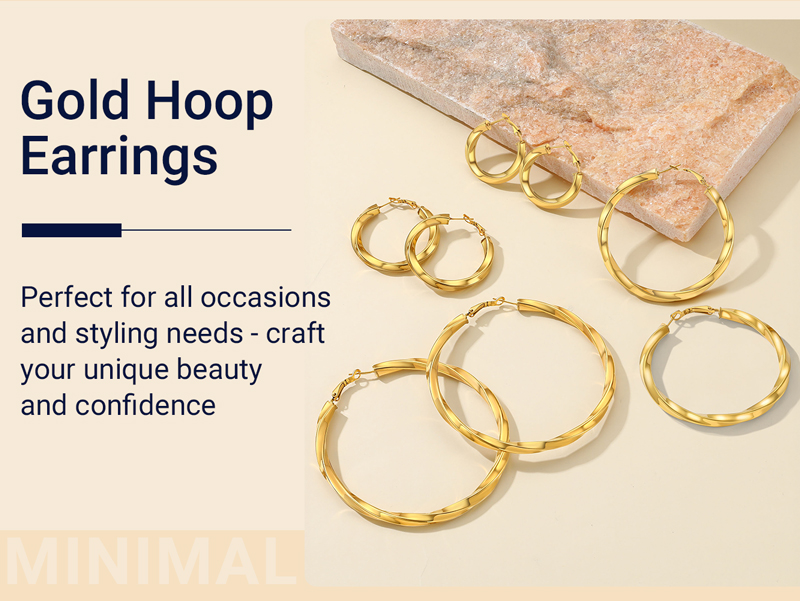 thumbnail video image 2 of PROSTEEL Chunky Hoop Earrings for Women Black Twisted Earring 30mm Fashion Ear Jewelry Gift Anniversary, 2 of 9