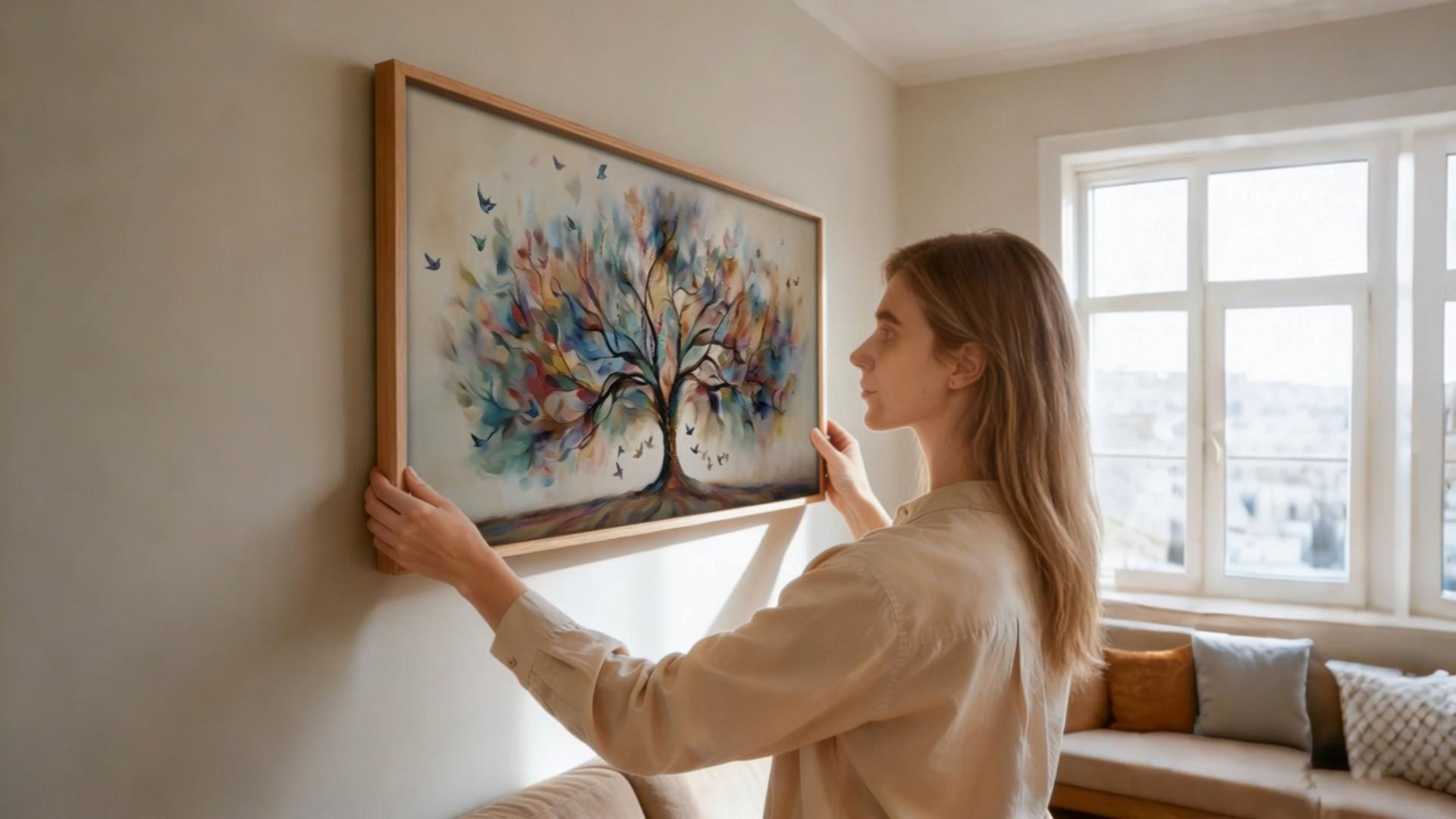 thumbnail video image 2 of TOARTi Tree of Life Framed Canvas Wall Art Abstract Bird with Colorful Leaves Painting Nature Big Tree Decor for Living Room Bedroom Office 20x40 Inch, 2 of 11