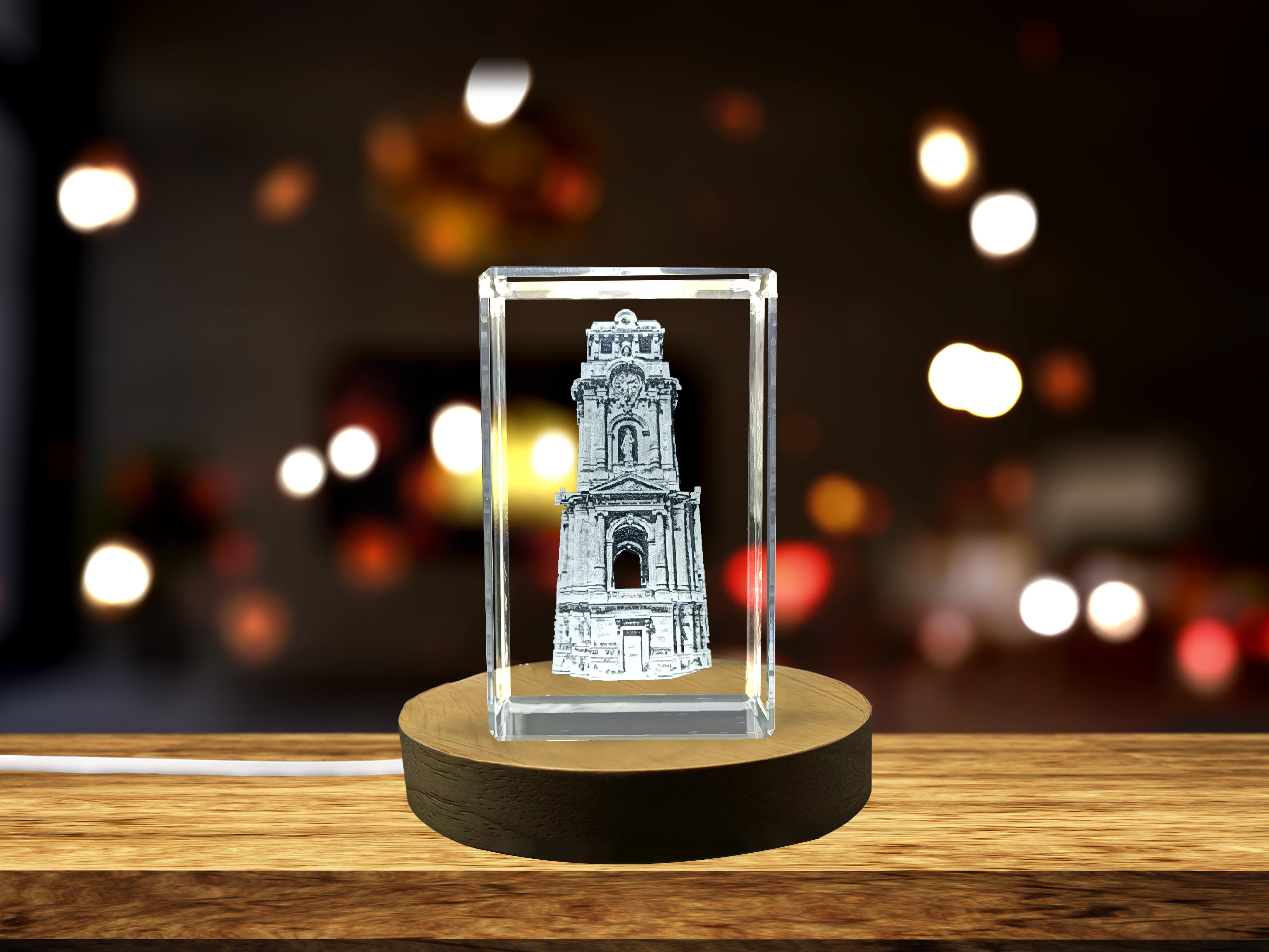 thumbnail video image 2 of Stunning Pachuca Monumental Clock 3D Engraved Crystal Gift, 2 of 7