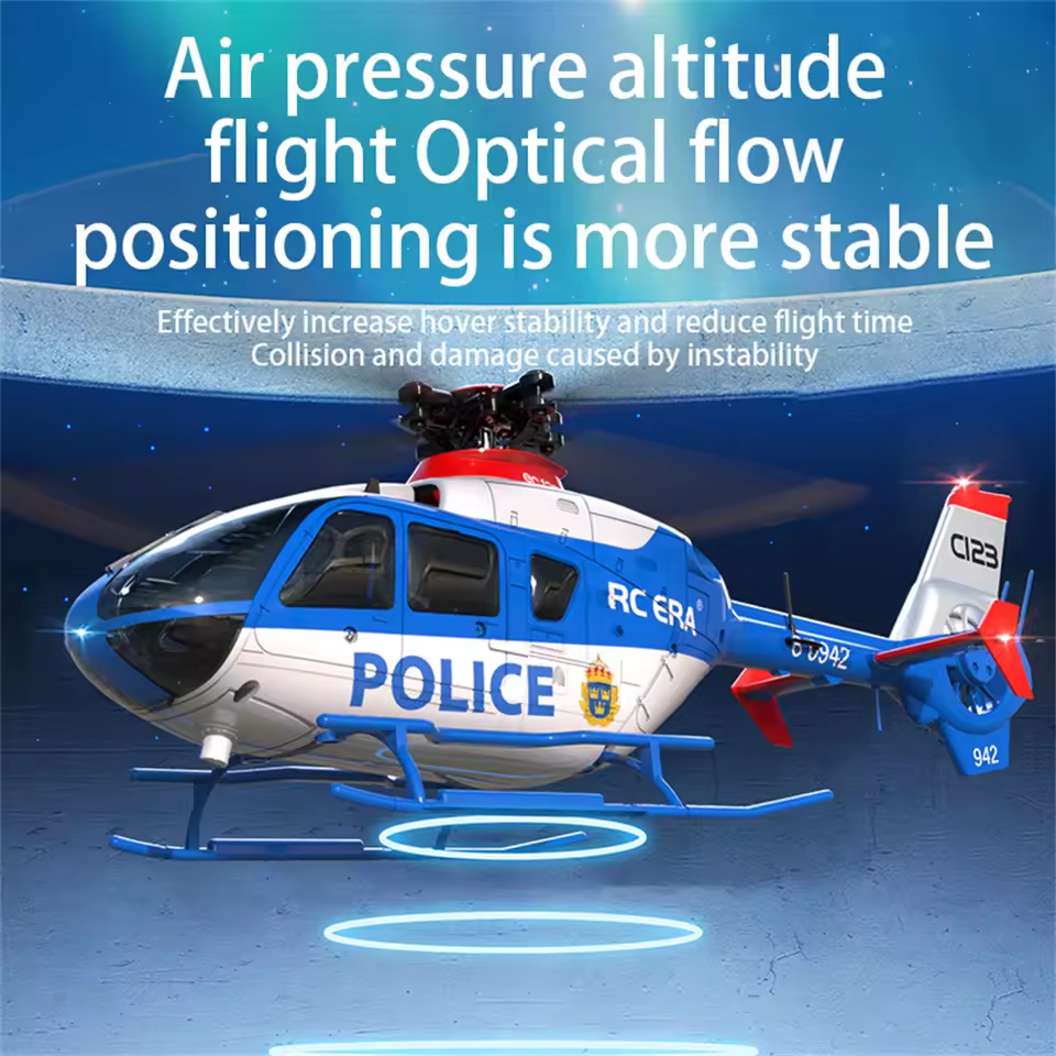 thumbnail video image 2 of RC ERA C123 EC135 RC Helicopter, 2.4G 6CH Single-Rotor Gyroscopic Flying Aircraft Model, 1/36 Scale Remote Control Helicopter for Adults & Beginners, 2 of 10