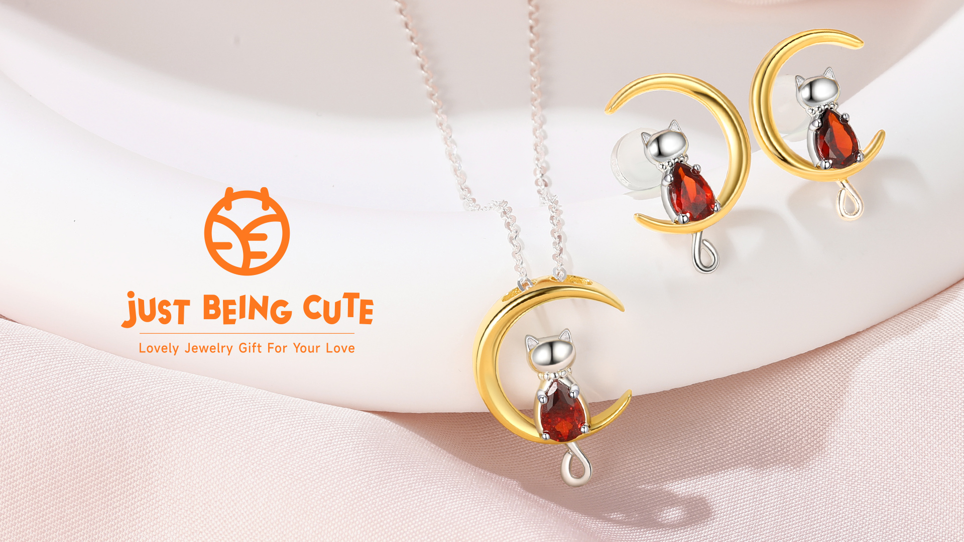 thumbnail video image 2 of Just Being Cute Real Sterling Silver Earrings for Women, Cat Moon November Birthstone Earrings 14K Gold Plated Studs Birthday Mothers Day Jewelry Gifts Her Wife Lady Adults Ideas, 2 of 8