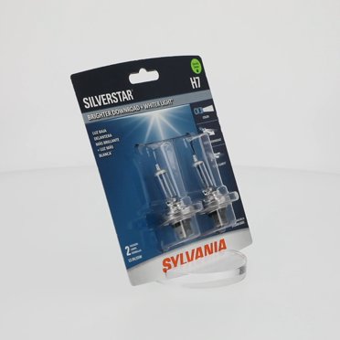 Sylvania H7 SilverStar ULTRA Halogen Bulbs – 4100K Warm White, 55W, 1800 Lumens, Road Legal, DOT Approved, 2-Pack