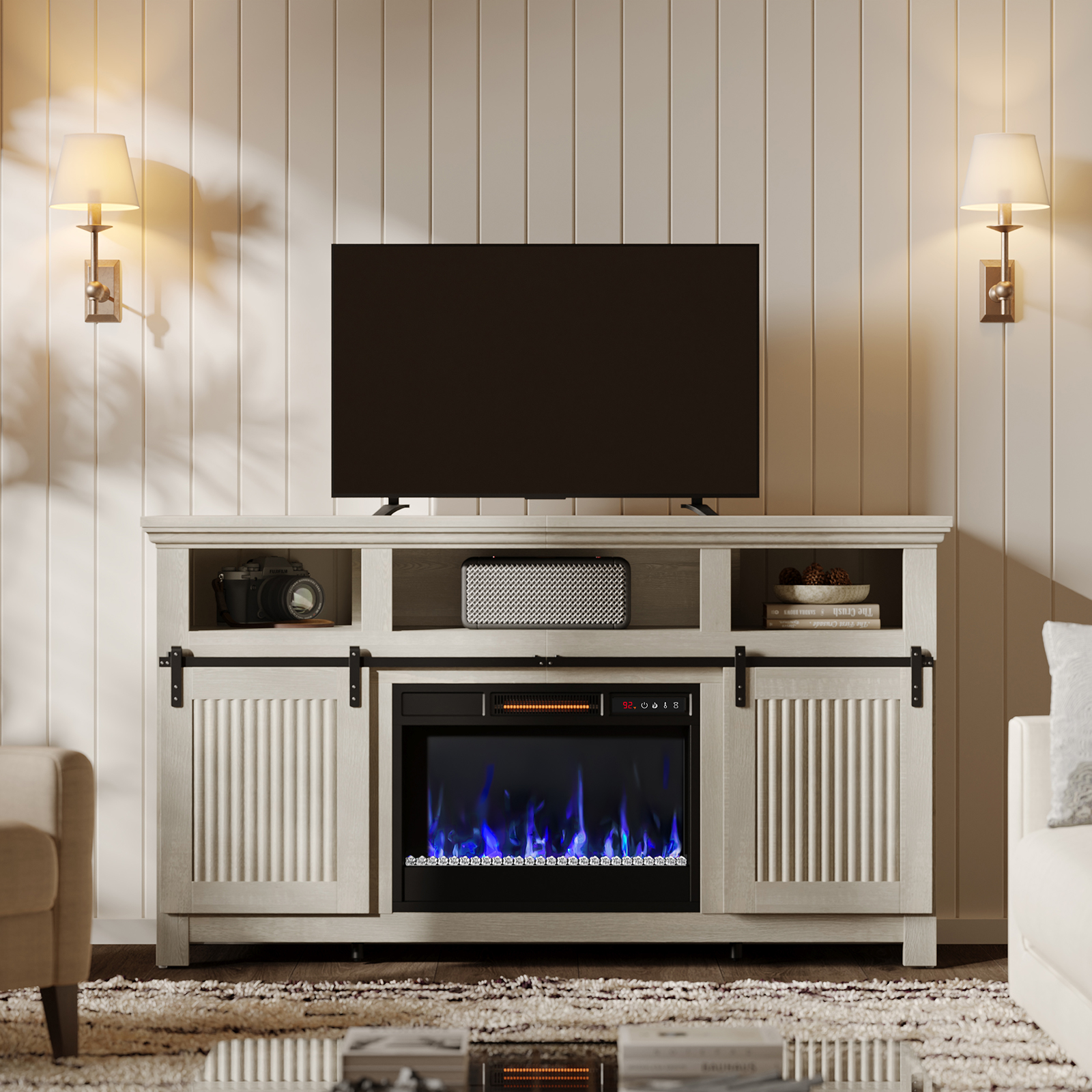 Free Shipping! Bestier 61" Fireplace TV Stand for TVs up to 65 ...