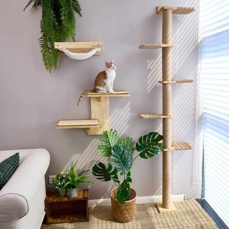FUKUMARU Wall Cat Tree, 5-Tier Space-Saving Climbing Tower with