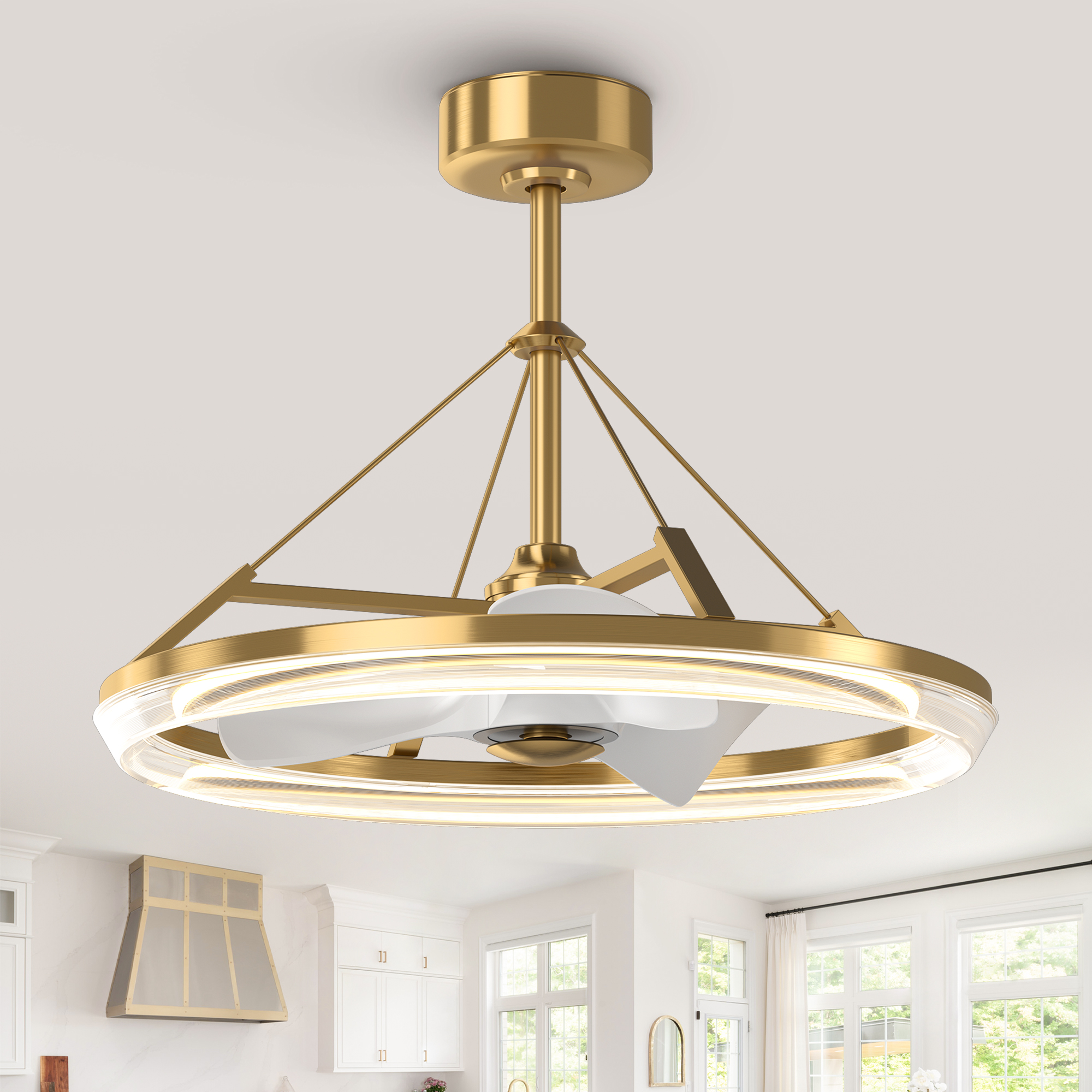 thumbnail video image 2 of Parrot Uncle Modern 30" Brass LED Ceiling Fan with Lights, 6-Speed Reversible DC Motor, Dimmable Indoor Ceiling Fan, 2 of 12