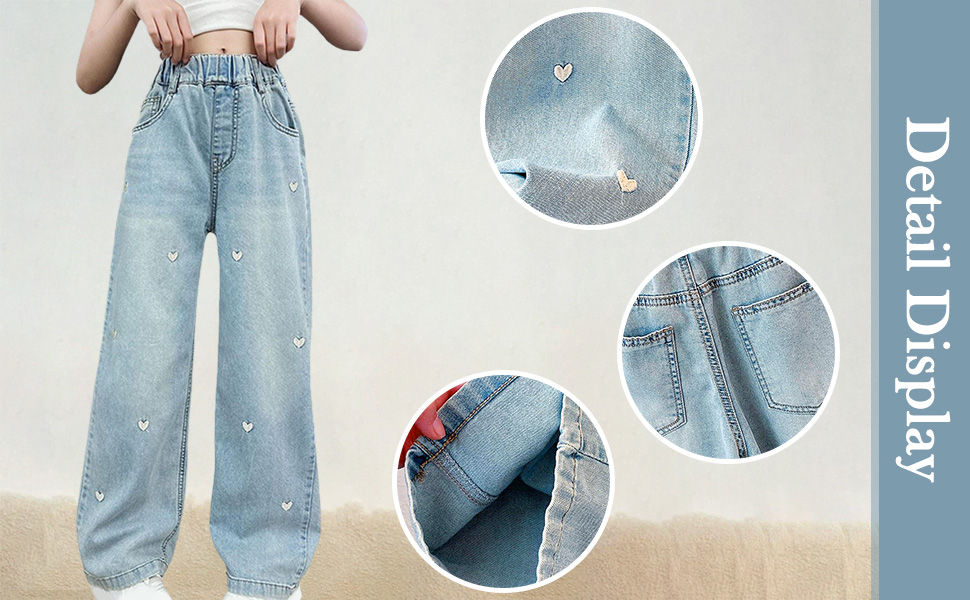 thumbnail video image 2 of JLMSPLWG Slim Fit Jeans Grey Sweatpants Summer Pants Cargo Pants for Girls 10-12 Clothes for 9 Year Old Girls Clothes 13 Year Kids Tween Girl Trendy, Blue 11-12 Years, 2 of 10