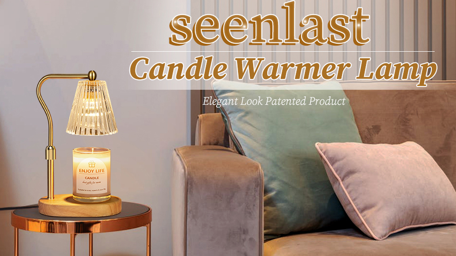 thumbnail video image 2 of Seenlast Adjustable Candle Warmer Lamp with Timer, Dimmable Candle Lamp for Scented Jar, Bedroom Home Decor,Gold Candle Warmer, 2 of 8