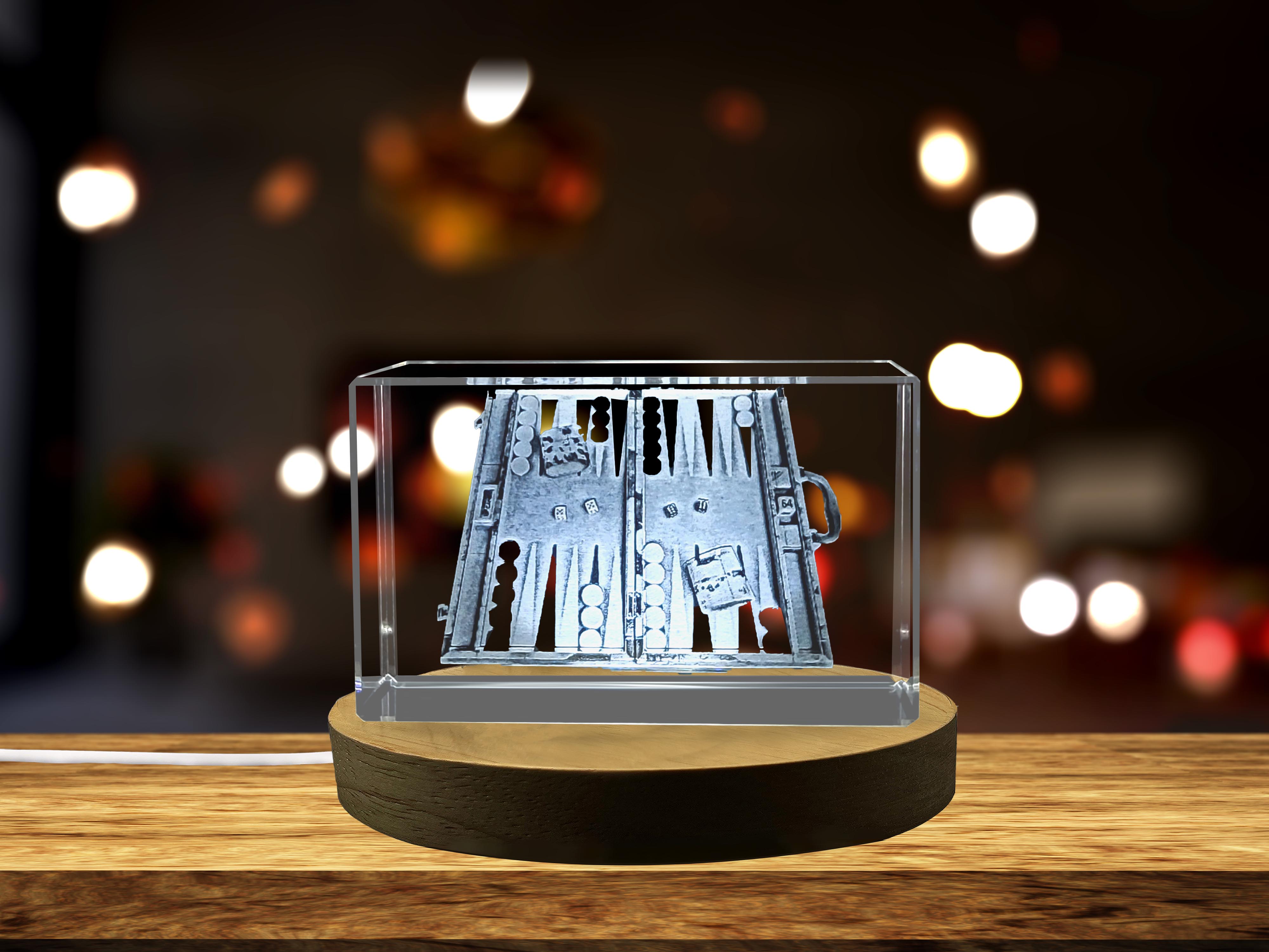thumbnail video image 2 of Luxury Crystal Backgammon Game - Engraved Backgammon Set Gift, 2 of 7