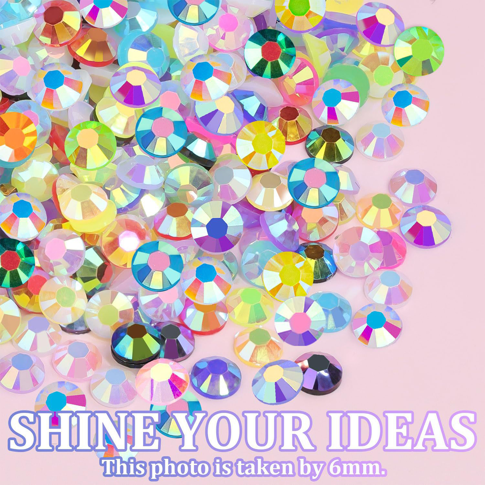 thumbnail video image 2 of 24 Color Jelly Resin Rhinestones for Crafting Bedazzling 19200Pcs 3mm Multicolor Flatback Stones Colorful AB Gems for Crafts Nail Art Clothes Eyes Makeup Tumblers Bottles DIY Crafts, 2 of 8