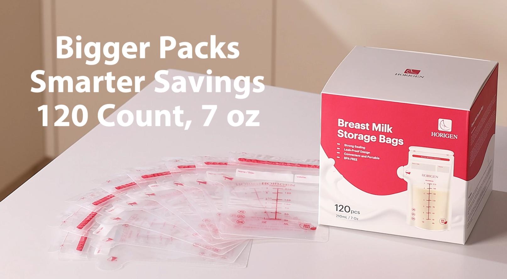 thumbnail video image 2 of HORIGEN Breastmilk Storage Bags, 120 Count, 7oz/210ml, BPA-Free, Leak-Proof, 2 of 10