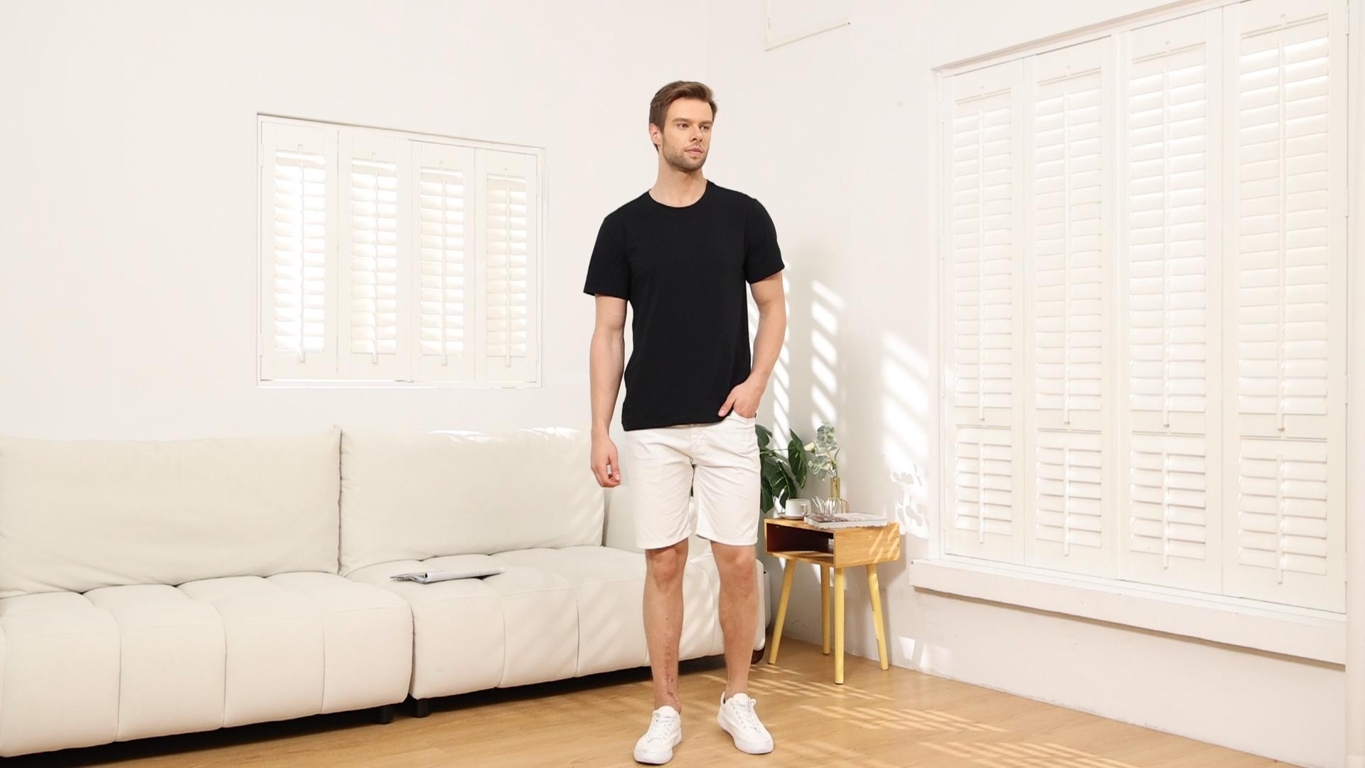 thumbnail video image 2 of wirarpa Mens 2 Pack Cotton Crew Neck T-Shirts Short Sleeve Summer Tops Fashion Basic Tees White Size Medium, 2 of 6