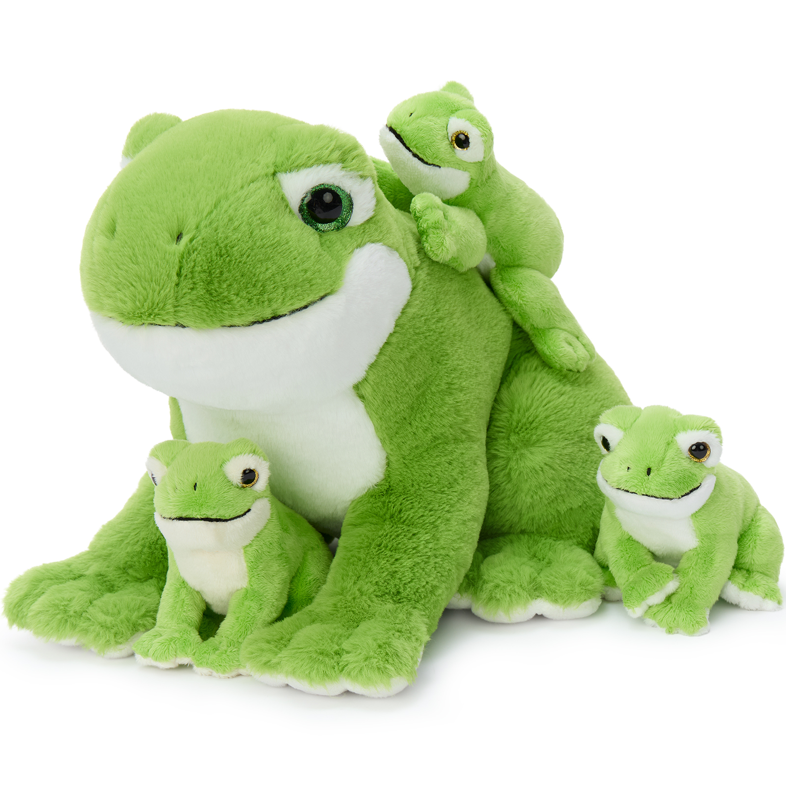 thumbnail video image 2 of MaoGoLan 4pcs Frog Stuffed Animals 15.7'' Plush Frog Pillow with 3 Frog Babies Plush Toy, 2 of 11