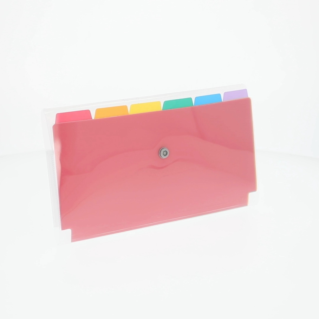 Pen+Gear Coupon Expanding File, Clear with Rainbow 7 Pockets, 5.7