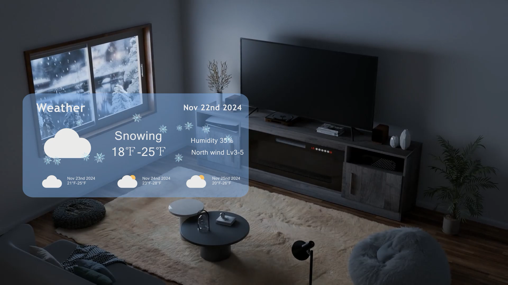 thumbnail video image 2 of Waleaf Fireplace TV Stand with 36" Electric Fireplace Up to 80" TVs, Modern Wood Media TV Console with Highlight Cabinet, White, 2 of 10