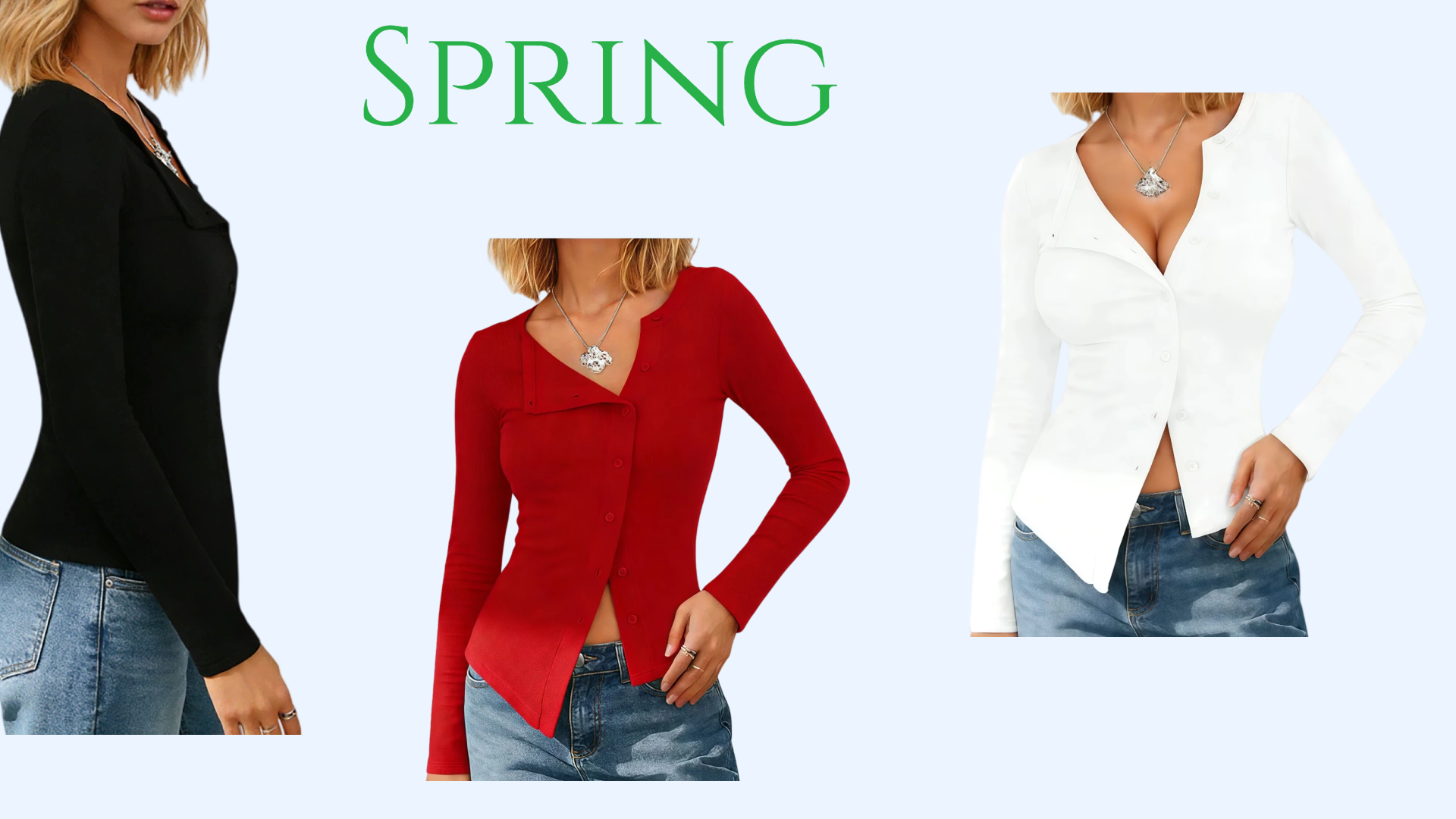 thumbnail video image 2 of Women Fitted Button Down Tops Long Sleeve Asymmetrical Cropped Going Out Shirts Modal Fall Trendy Blouses, 2 of 6