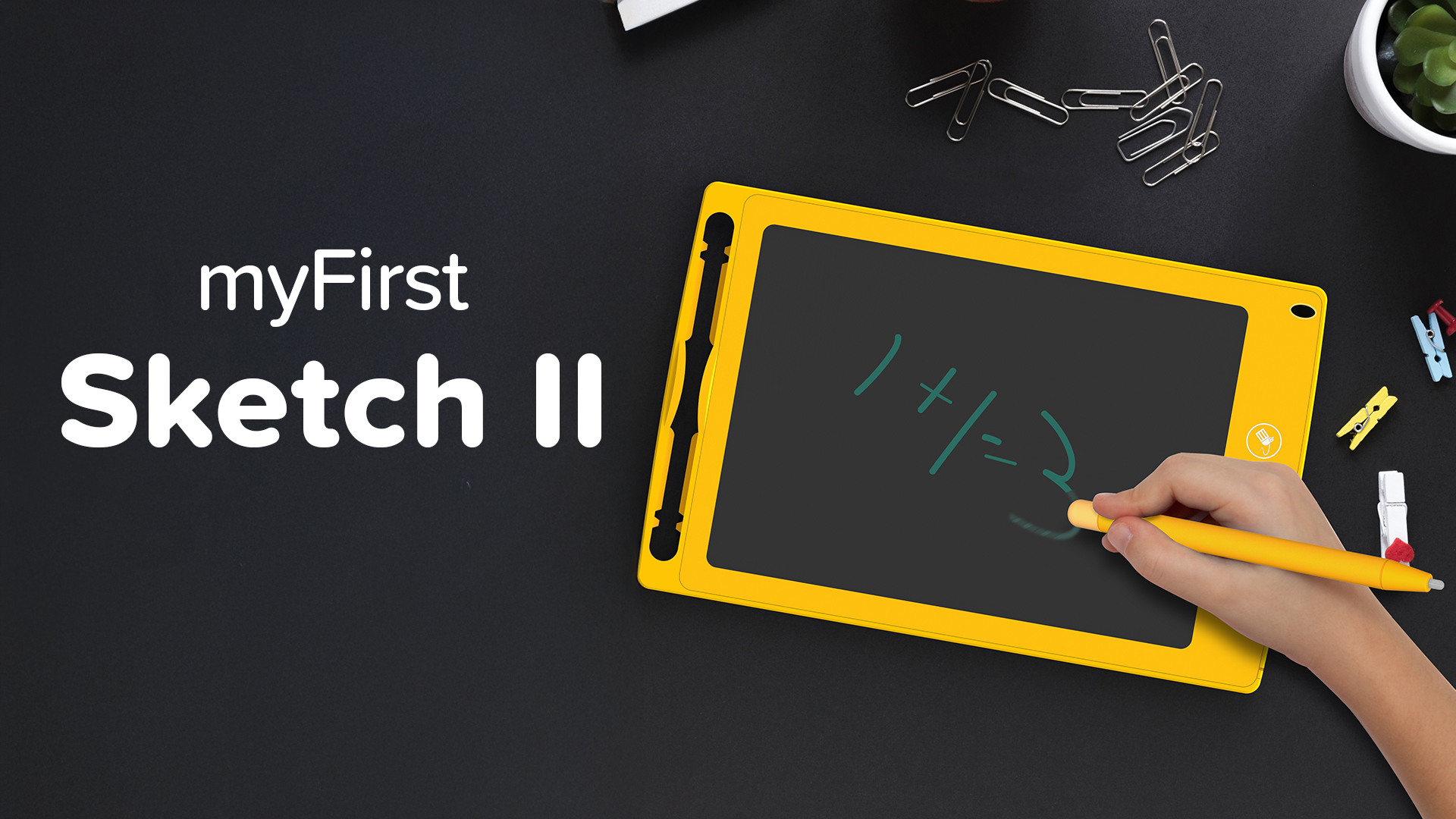 thumbnail video image 2 of myFirst Sketch II - Kid's 8.5-inch LCD Writing Tablet, Erasable Electronic Drawing Pads,Colorful Doodle Pad Drawing Board, Educational Toddler Toy - Blue, 2 of 7