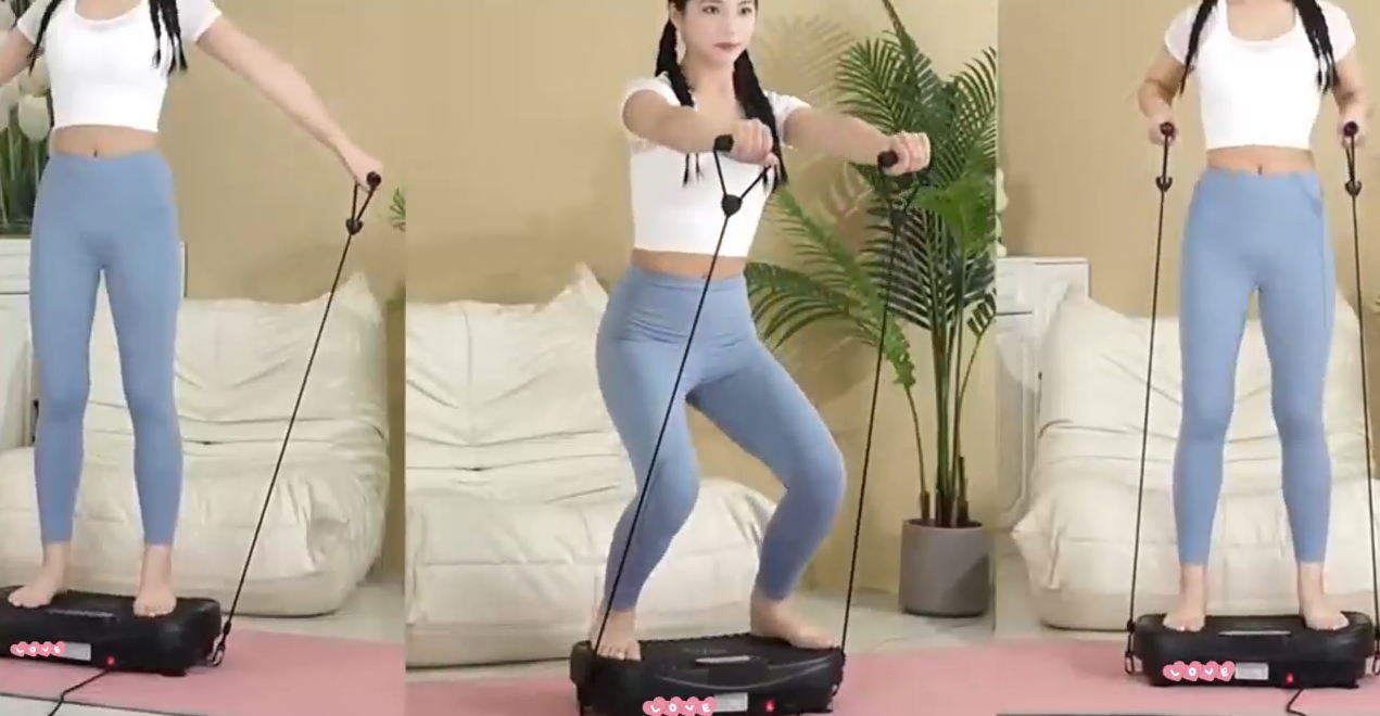 thumbnail video image 2 of Fahuac Vibration Plate Fitness Platform Exercise Machine - Full Body Vibrating Shaker Workout Fitness Platform Vibration Plate for Home Gym 200W, 2 of 8