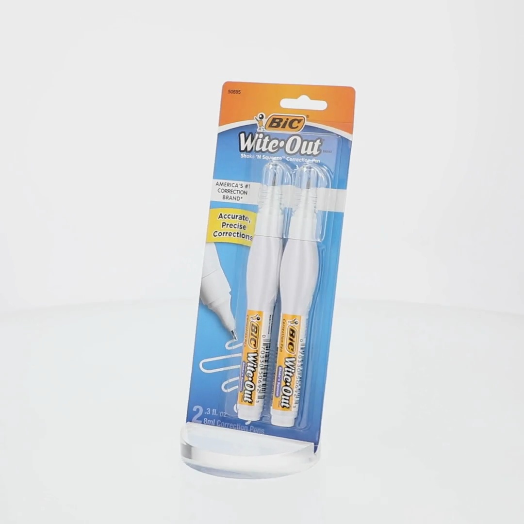BIC Wite-Out Shake 'n Squeeze Correction Pen, 8ml, White (Pack Of 4) - 2 Packs - View #7